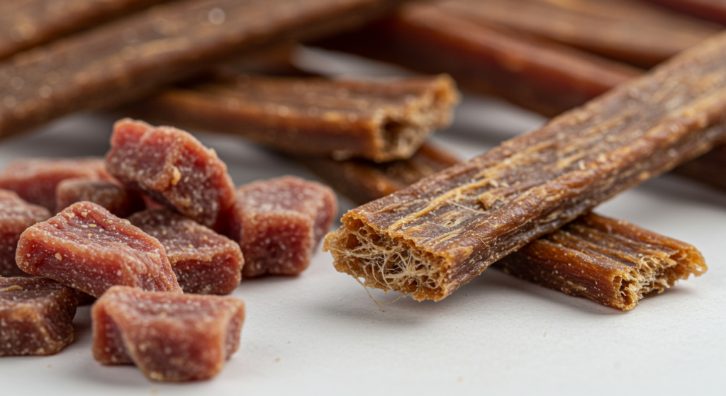 Freeze-dried raw dog treats used during positive reinforcement training