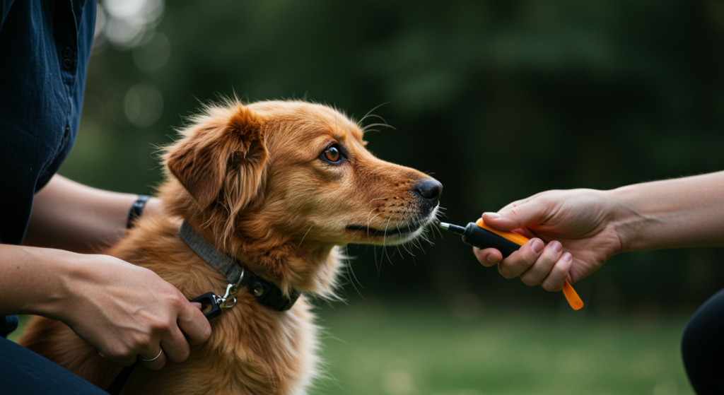 Clicker training to manage dog food allergies
