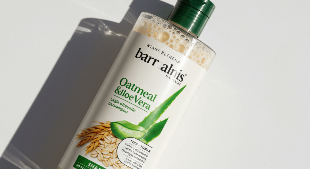 Natural dog shampoo for sensitive skin with oatmeal and aloe
