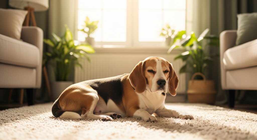 Beagle Relaxing Indoors]