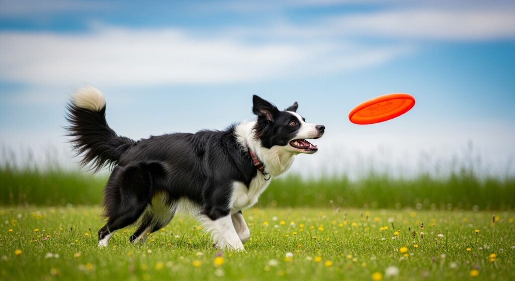 Border Collie Tracking and Fetching Outdoors