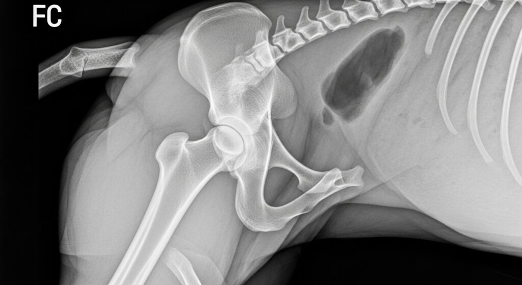 Catahoula Dog X-Ray Showing Hip Dysplasia