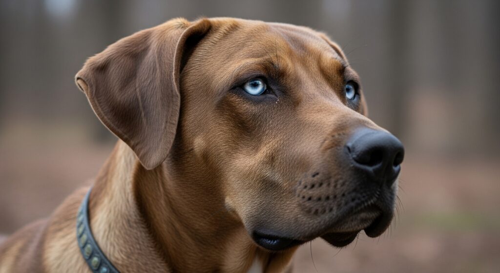 Catahoula with Blue Eyes Listening Carefully