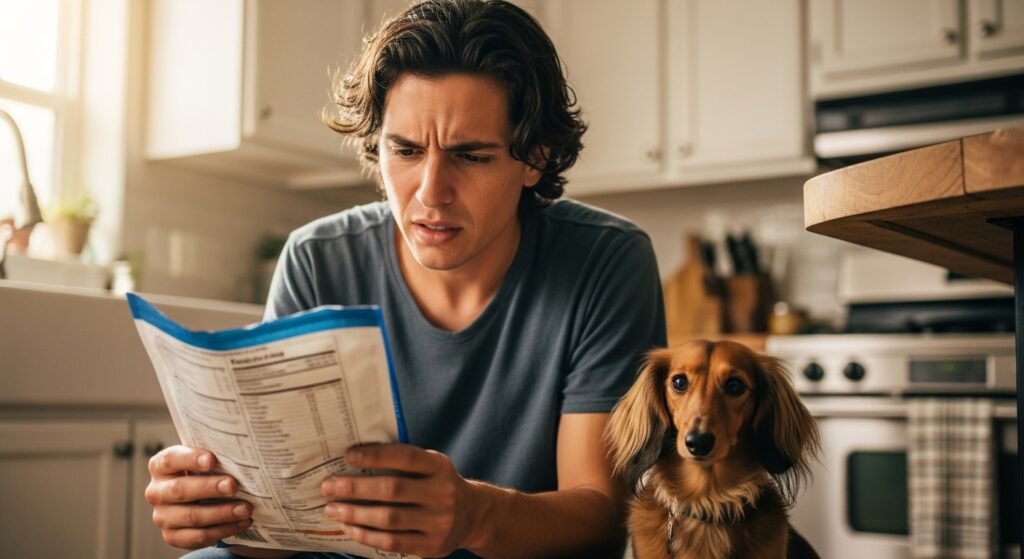 Confused Pet Parent Reading Dog Food Labels
