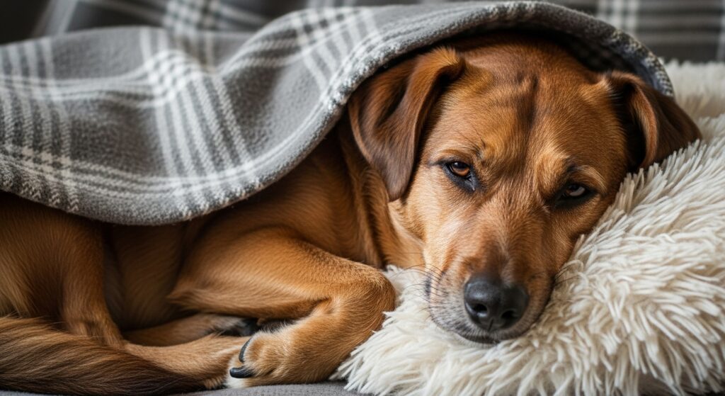Dog Laying Down, Looking Unwell