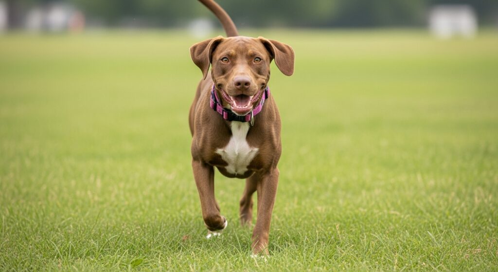 Happy Catahoula Running at the Park