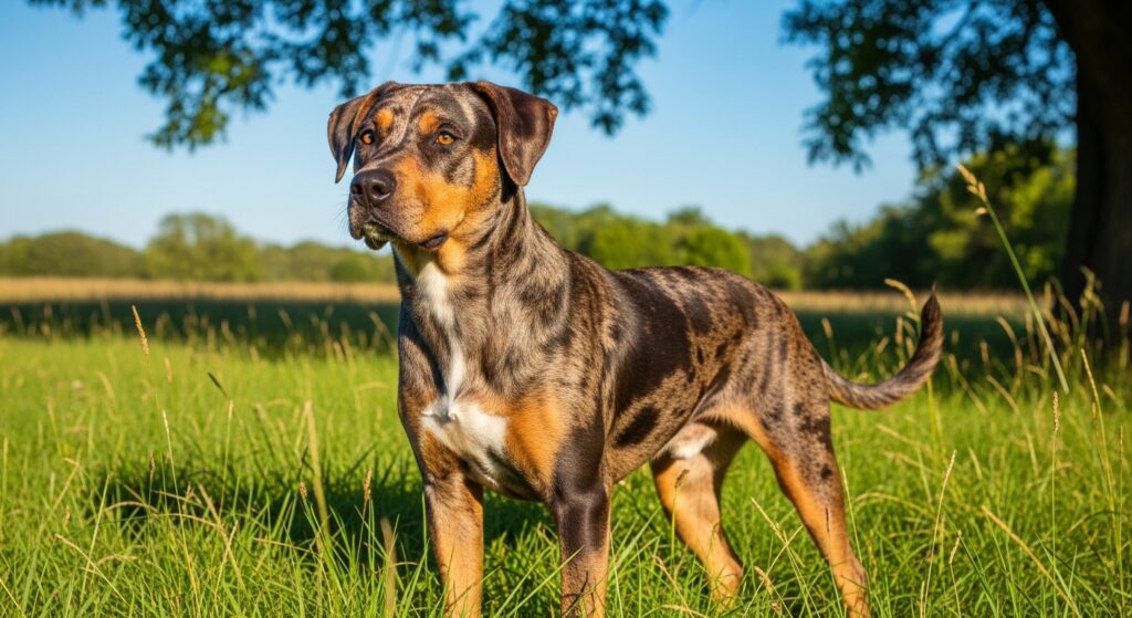 Healthy Catahoula Leopard Dog in the Outdoors