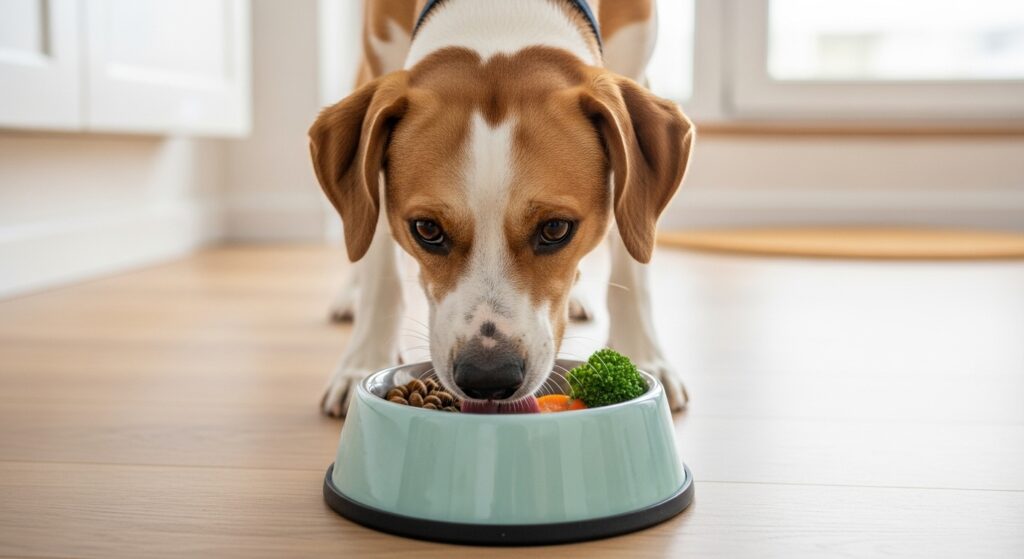 Healthy Dog Enjoying a Nutritious Meal
