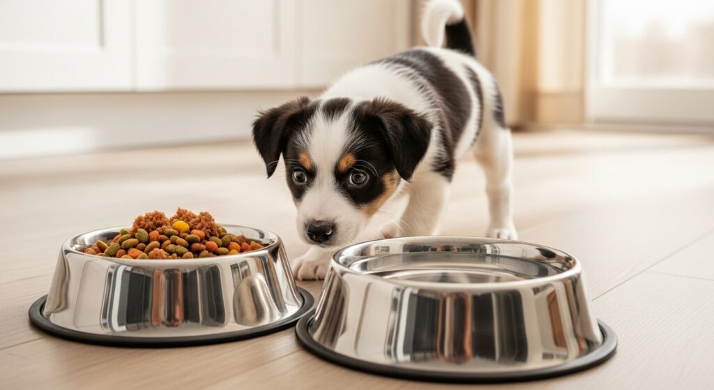 Healthy Puppy Food and Water Bowls