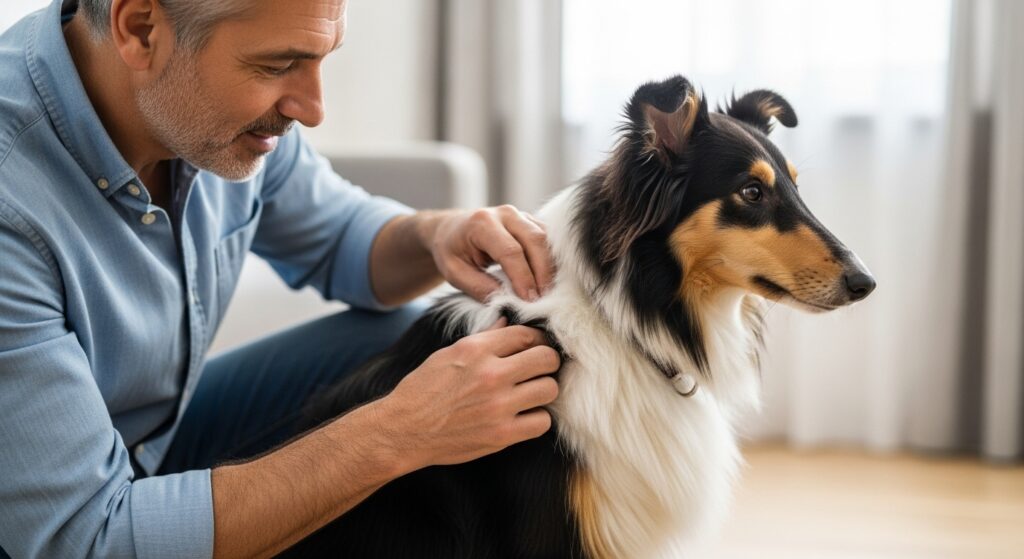 Owner Checking Dog’s Skin for Lumps
