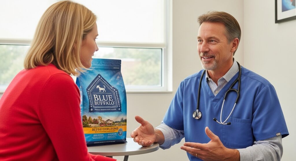 Veterinarian Giving Dog Nutrition Advice