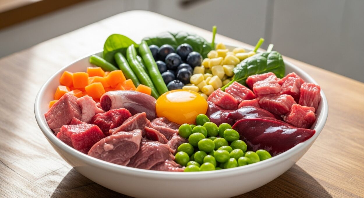 A Balanced Raw Dog Food Bowl