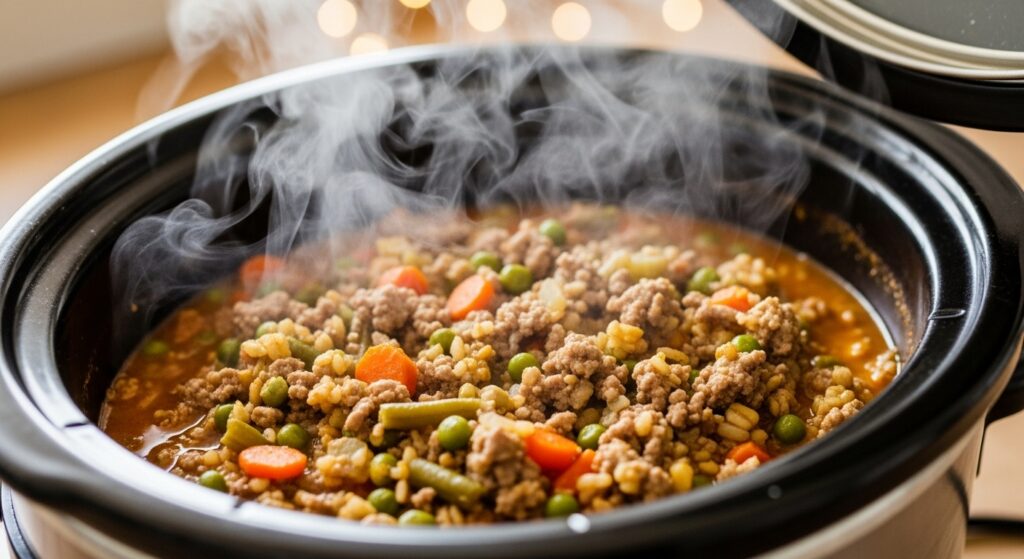 Cooked Dog Food in Slow Cooker — Finished Dish
