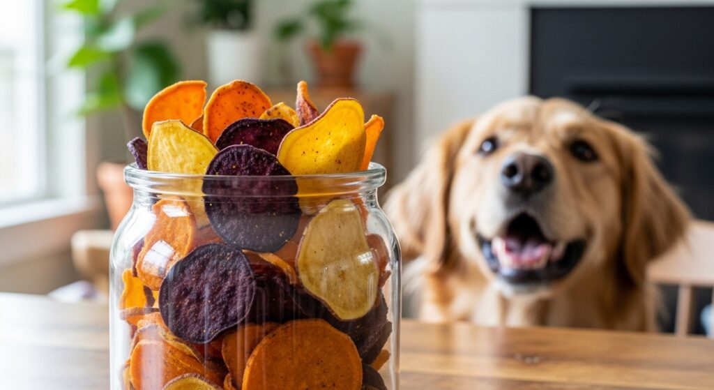 Dehydrated Sweet Potato Chips in a Jar