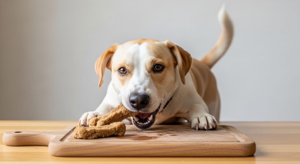 Dog Enjoying a Homemade 3 Ingredient Treat