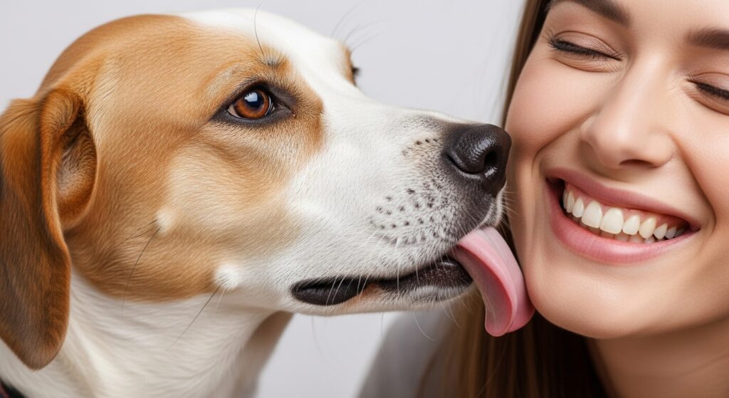 Dog Licking Human Face