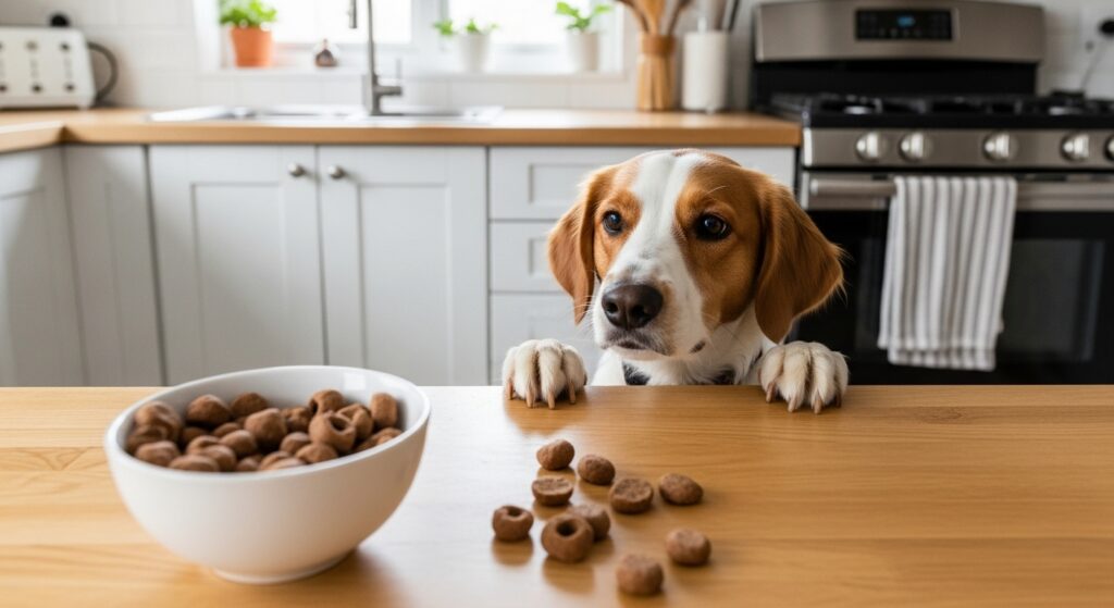 Dog Sniffing Homemade Treats