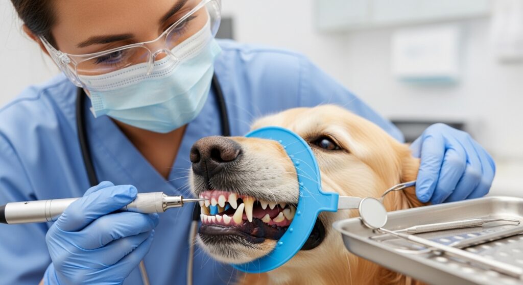 Dog Tooth Scaling by Vet