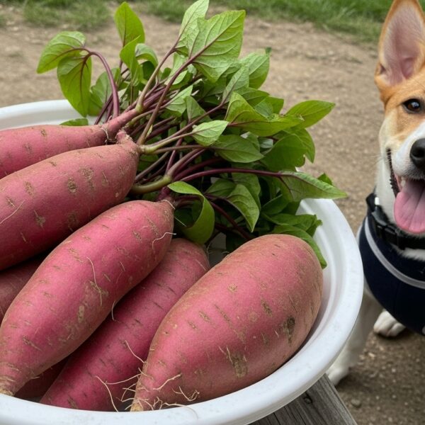 Fresh Sweet Potatoes and a Happy Pup