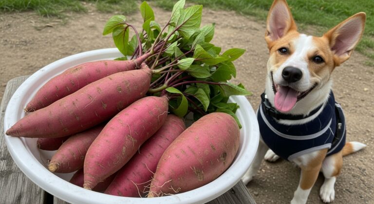 Fresh Sweet Potatoes and a Happy Pup