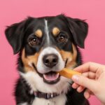 Happy dog enjoying a treat