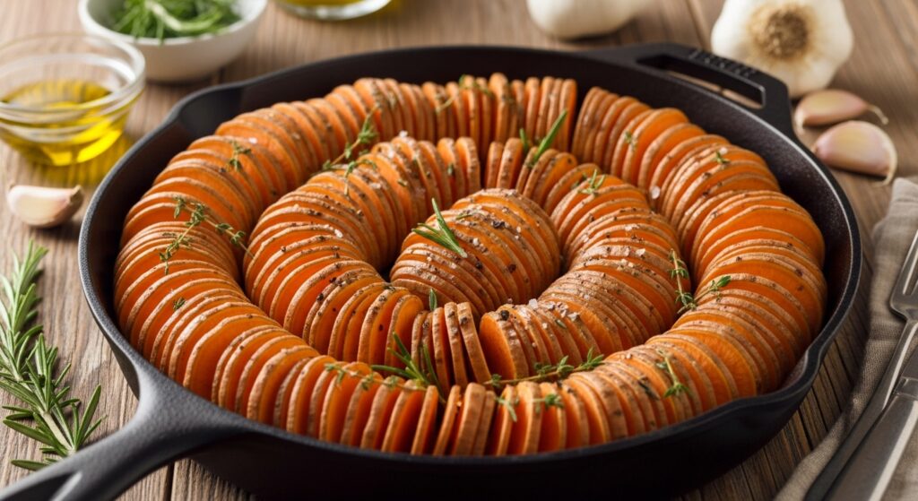 Sliced Sweet Potato Chews on a Baking Sheet